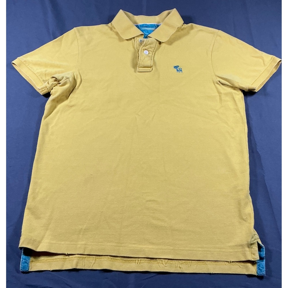 Abercrombie & Fitch Mens Muscle Fit Polo Shirt Yellow Cotton Pique Medium